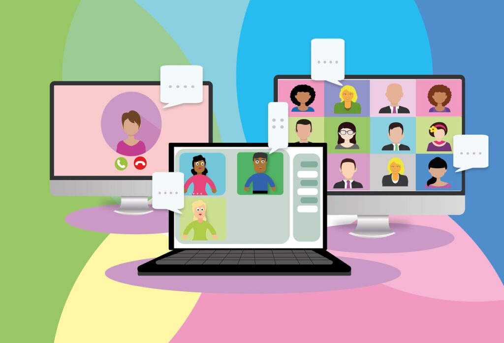 Grafische Darstellung von Videokonferenzen und Instant Messaging mit Kollegen