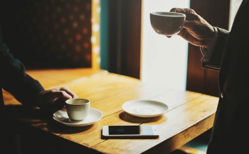 casual chat two cups of coffee