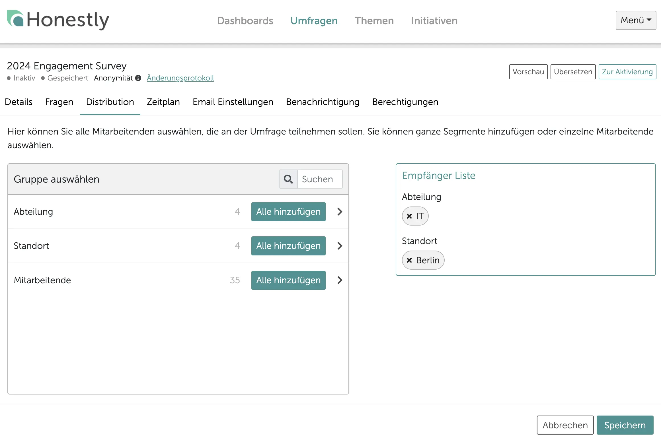 Honestly Mitarbeiterbefragung tool Zielgruppen