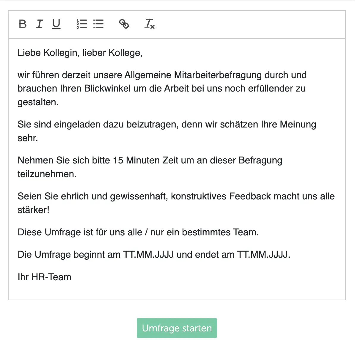 Umfrage-E-Mail-Vorlage