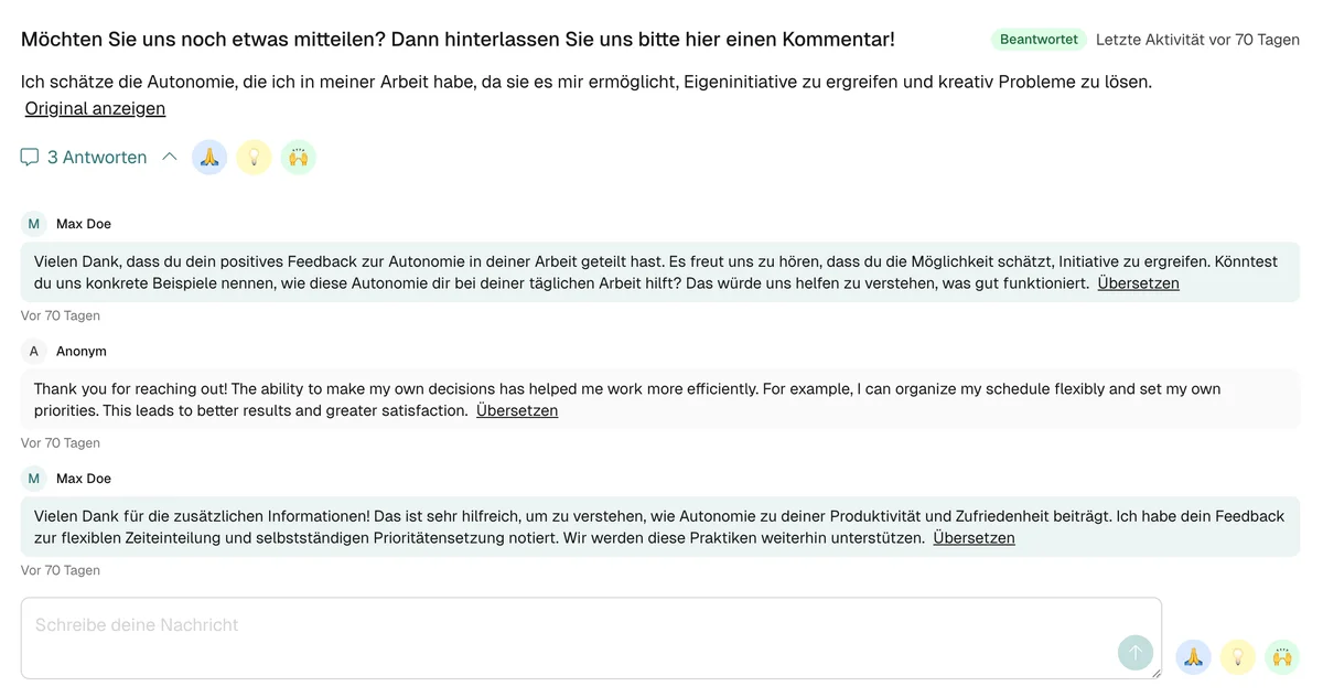 Anonymer Chat-Thread